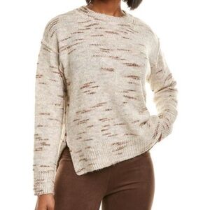 Max Studio Creweck Pullover Stripe Sweater Oatmeal XL